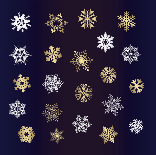 free vector A variety of beautiful snowflakes vector